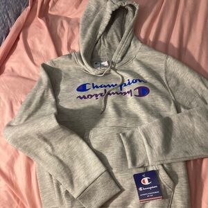 Champion Gray Hoodie with Logo